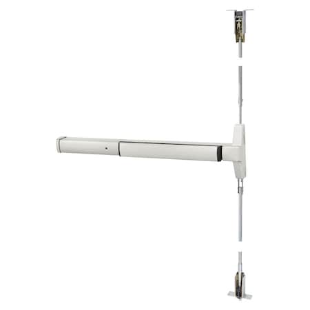 Narrow Stile Concealed Vertical Rod Exit Device, Cylinder Dogging, 36-in, Satin Stainless Steel